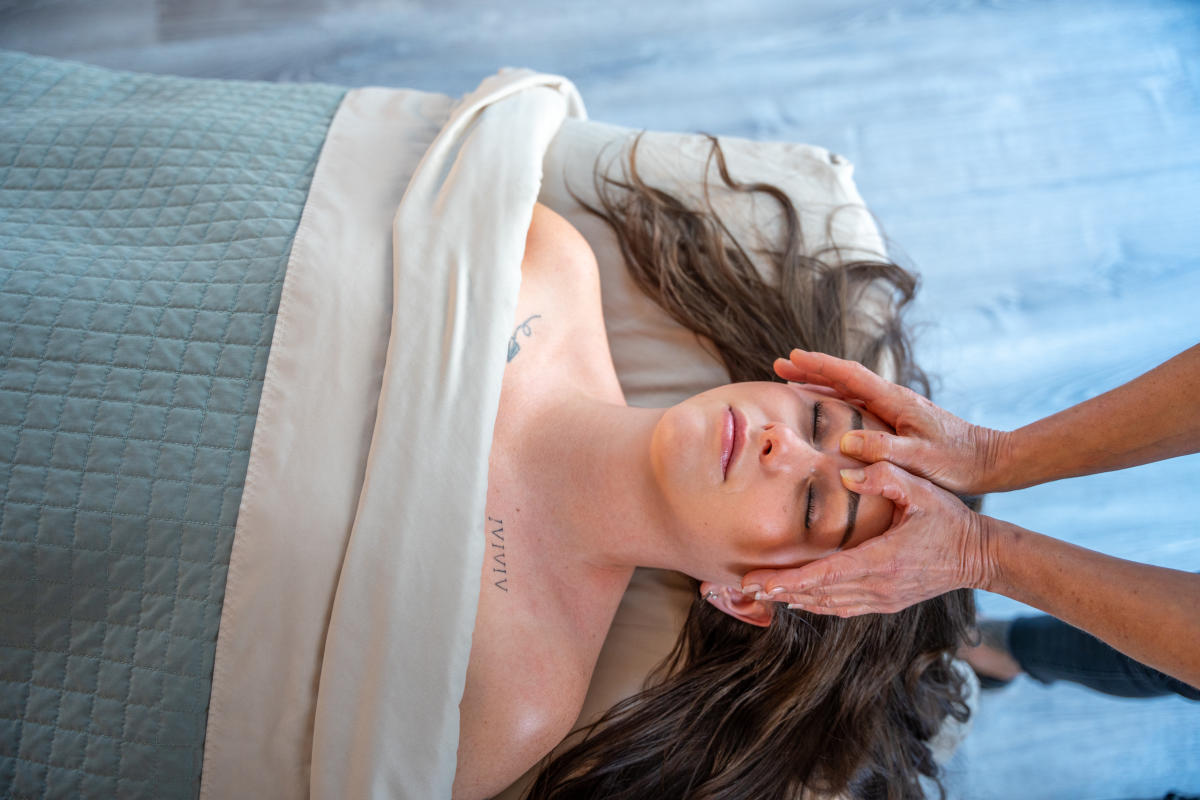 A woman getting a massage.