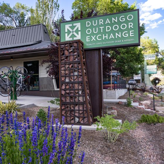 front signage with landscape